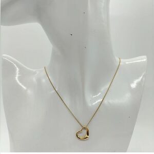 Tiffany and Co. Pendant Necklace  Open Heart Peretti 18k Yellow Gold